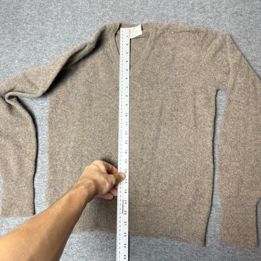 Lord Jeff Sweater Mens Large* Brown Virgin Australian Lambs Wool V Neck USA Made - Picture 5 of 8